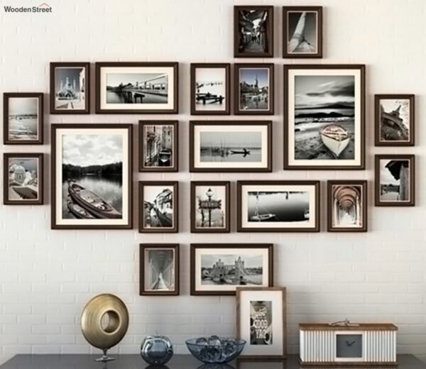 Dark Brown Set of 20 Wall Photo Frames