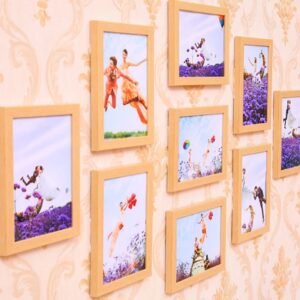 Natural Brown Set Of 9 Decorative Wall Photo Frames