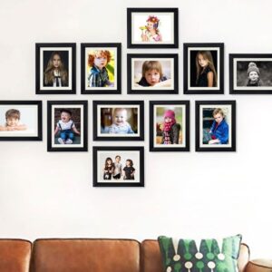 Black Set Of 12 Emilia Decorative Wall Photo Frames