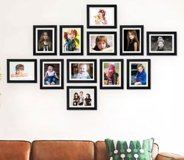 Black Set Of 12 Emilia Decorative Wall Photo Frames