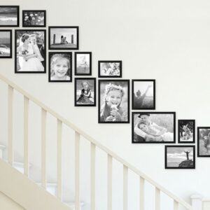 Black Set Of 15 Alska Decorative Wall Photo Frames
