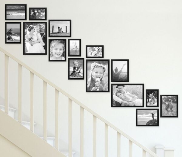Black Set Of 15 Alska Decorative Wall Photo Frames