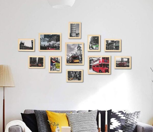 Natural Brown Set Of 11 Daisy Decorative Wall Photo Frames
