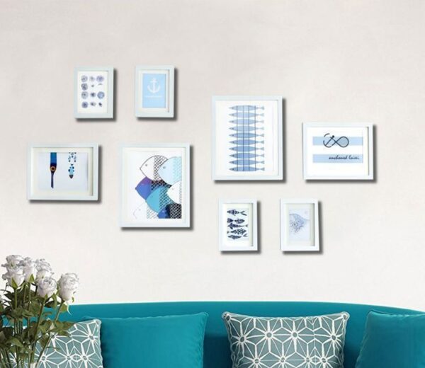 White Set Of 8 Hannah Decorative Wall Photo Frames