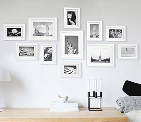 White Set Of 11 Wade Decorative Wall Photo Frames