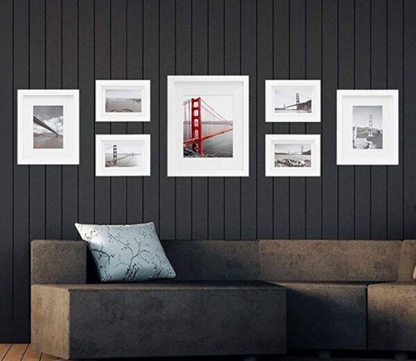White Set Of 7 Grace Decorative Wall Photo Frames