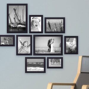 Black Set Of 9 Angela Decorative Wall Photo Frames