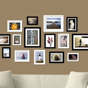 Black And White Beverly Set Of 15 Decorative Wall Photo Frames
