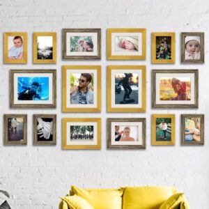 Antique Set Of 16 Decorative Wall Photo Frames