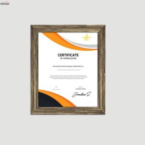 Single Certificate Photo Frame (Antique Golden)