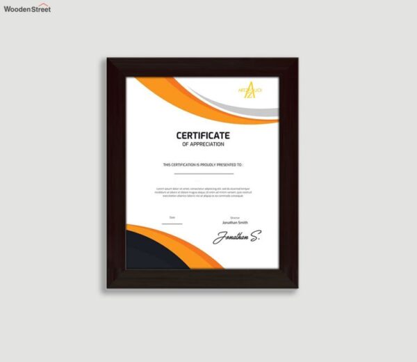 Single Certificate Photo Frame (Dark Brown)