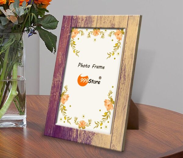 Brown And Purple Printed Photo Frame