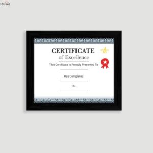 Single Certificate Akriya Photo Frame (Black)