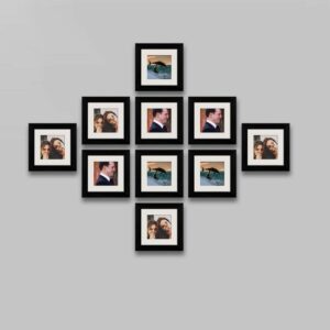Black Set Of 10 Kriska Decorative Wall Photo Frames
