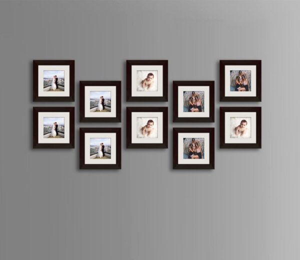 Dark Brown Set Of 10 Kriska Decorative Wall Photo Frames