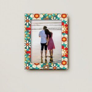 Red And Green Printed MDF Wall Photo Frame