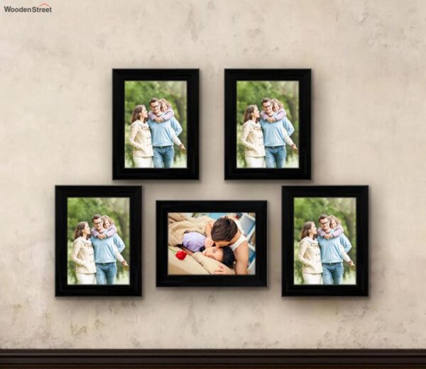 Black Set of 5 Wall Photo Frame
