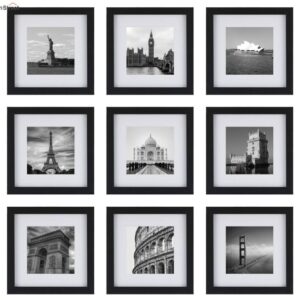 Black Set of 9 Wall Photo Frames