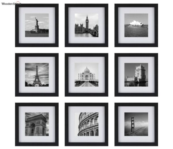 Black Set of 9 Wall Photo Frames