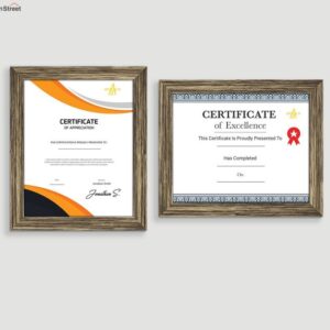 Two Certificate Astitva Photo Frame (Antique Gold)