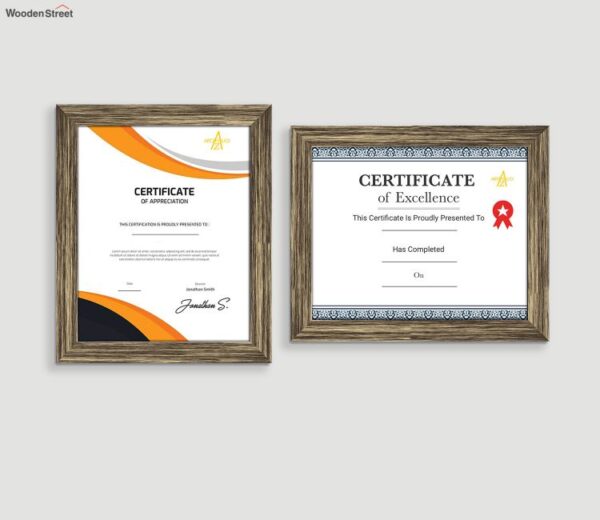 Two Certificate Astitva Photo Frame (Antique Gold)