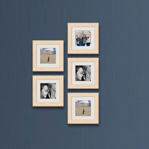 Natural Brown Set Of 5 Skyline Decorative Wall Photo Frames