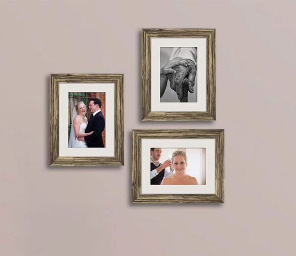 Amrik Set Of 3 Decorative Wall Photo Frames (Antique Gold)