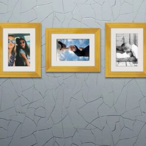 Amrik Set Of 3 Decorative Wall Photo Frames (Golden)