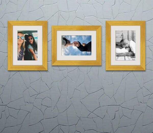 Amrik Set Of 3 Decorative Wall Photo Frames (Golden)