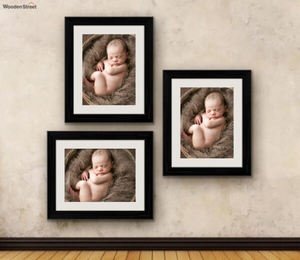 Black Wall Frames With Mount - Set of 3