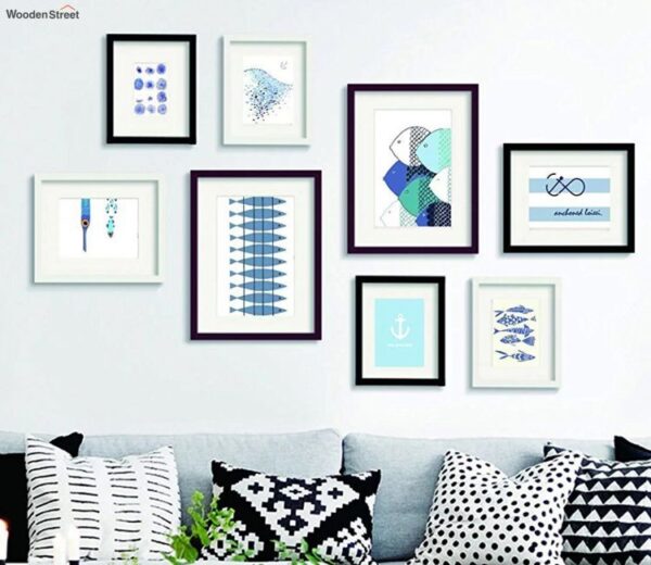 Multicolor Set of 8 With Mount Wall Photo Frames