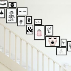 Black Set of 15 Wall Photo Frames