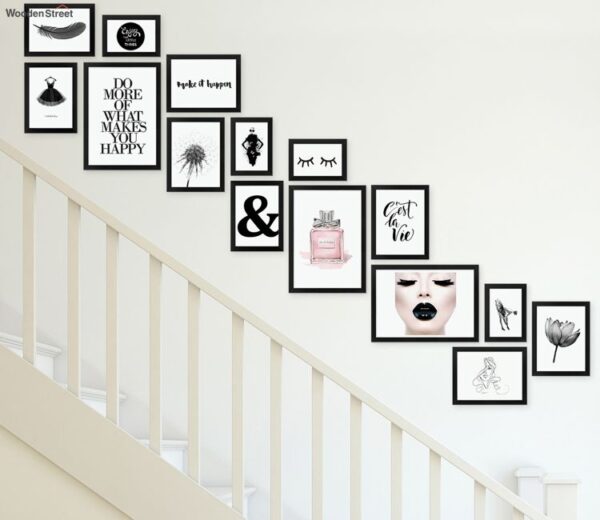 Black Set of 15 Wall Photo Frames