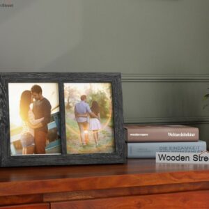 Oak Dual Photo Frame (Black Finish)