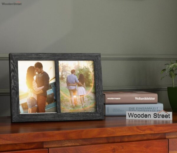 Oak Dual Photo Frame (Black Finish)