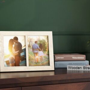 Oak Dual Photo Frame (White Finish)