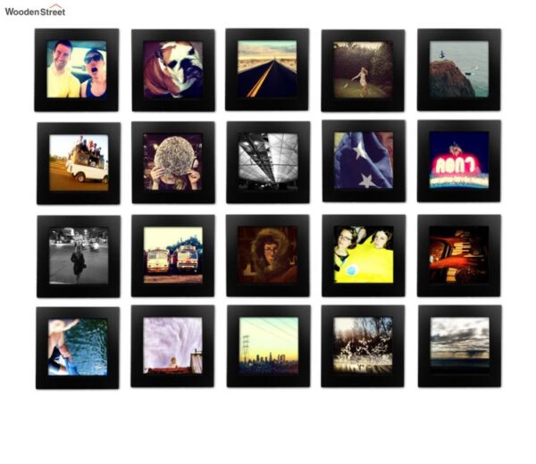 Black Squared Shaped Set of 20 Wall Photo Frames