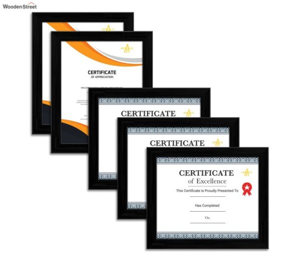 Black Set of 5 Wall Photo Frames