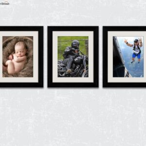 Black Photo Frame With Mount - Set of 3