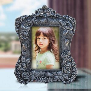 Victorian Style with Floral Motif Metal Photo Frame - Handicrafts Paradise