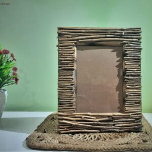 Natural Wooden Stick Colour Handcrafted Wooden Twigs Photo Frame (5 x 7 Inch)