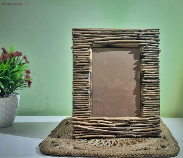 Natural Wooden Stick Colour Handcrafted Wooden Twigs Photo Frame (5 x 7 Inch)