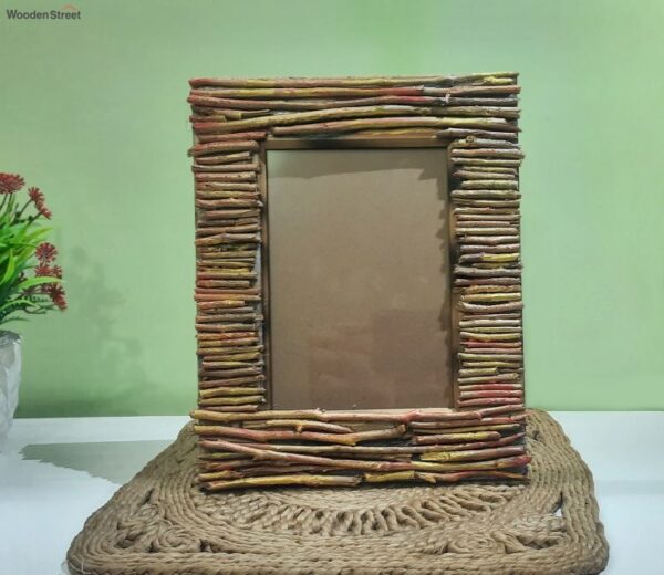 Multi Colour Texture Handcrafted Wooden Twigs Photo Frame (5 x 7 Inch)