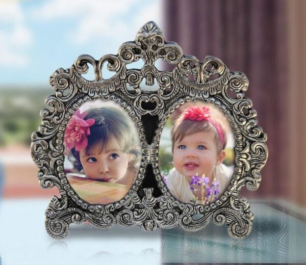 Victorian Style Metal Double Picture Photo Frames - Handicrafts Paradise