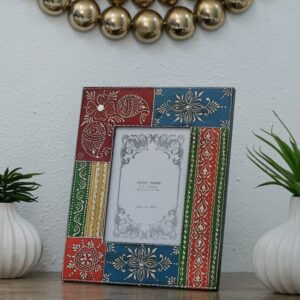 Zane Floral Multi-coloured Mango Wood Photo Frame