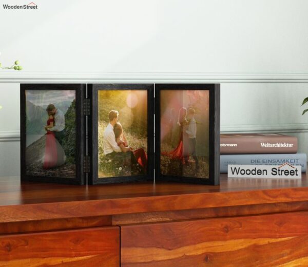 Dino Triple Folding Photo Frame (Black Finish)