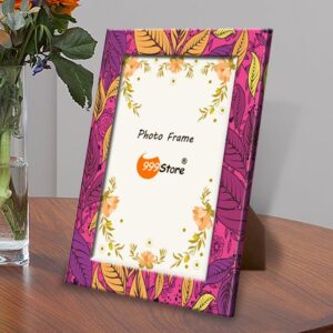 Purple And Yellow Printed Wooden Photo Frame