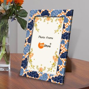 Blue And Orange Printed Decorative Wooden Photo Frame