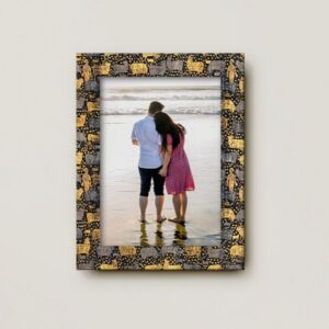 Gold And Grey Printed Decorative Wooden Wall Photo Frame