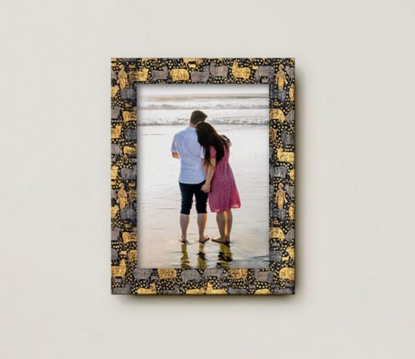 Gold And Grey Printed Decorative Wooden Wall Photo Frame